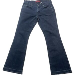 Vintage Levi's 515 Nouveau Boot Cut Jean Women Sz 12 34x32 Double Hem Raw Indigo